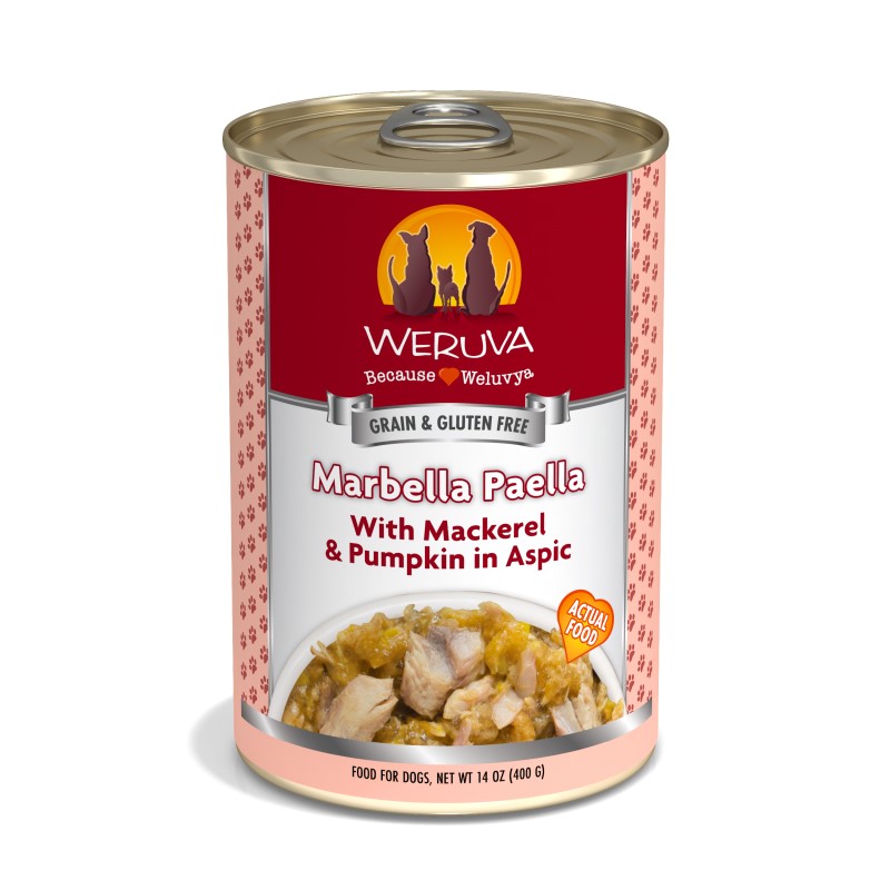 Weruva Marbella Paella with Mackerel & Pumpkin in Aspic for Dogs