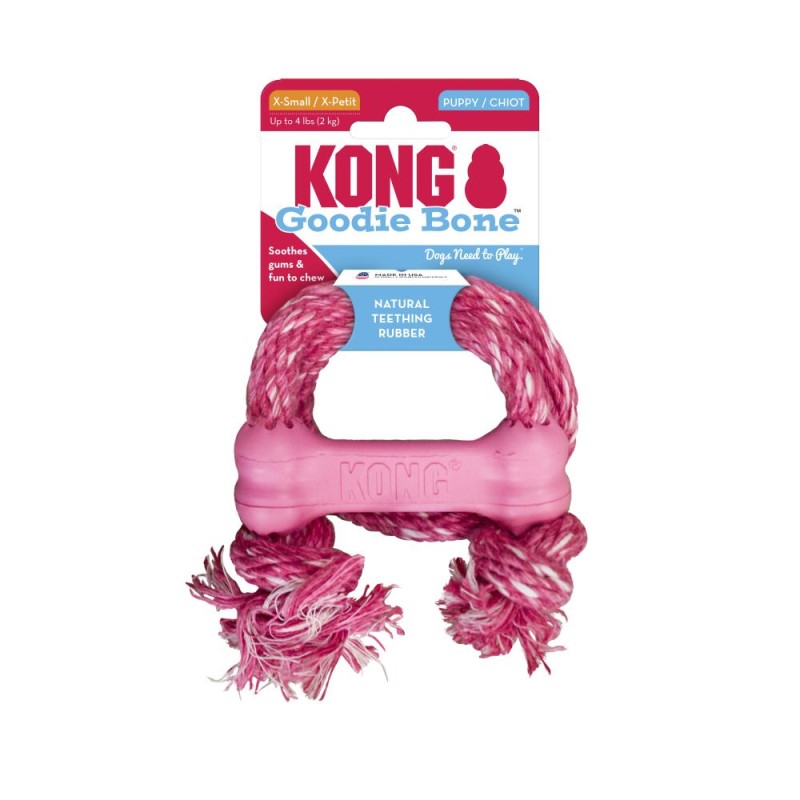 KONG Puppy Toy - Puppy Goodie Bone with Rope