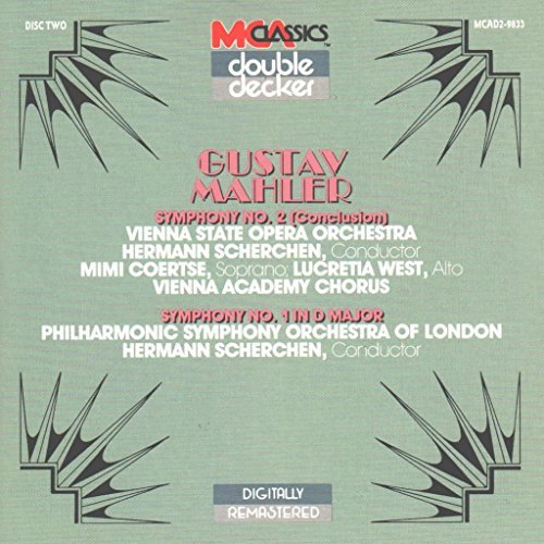 Gustav Mahler Hermann Scherchen Lucretia West Mahler Symphony No. 1 In D Major Symphony No. 2 