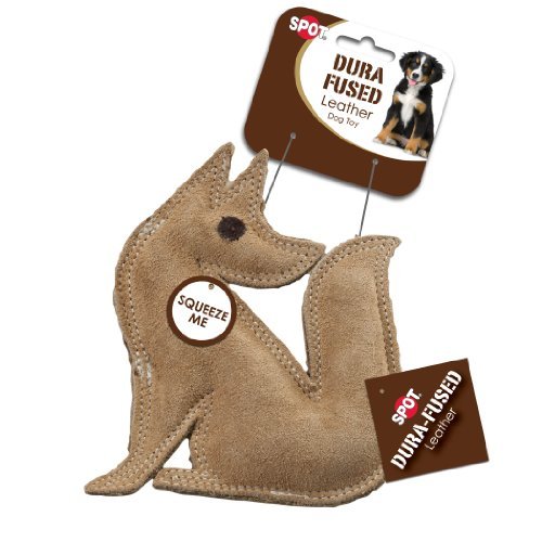 Dura Fused Leather Fox Dog Toy