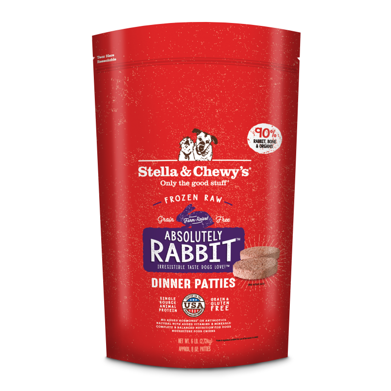 Stella & Chewy's Absolutely Rabbit Frozen Raw Dinner Patties for Dogs