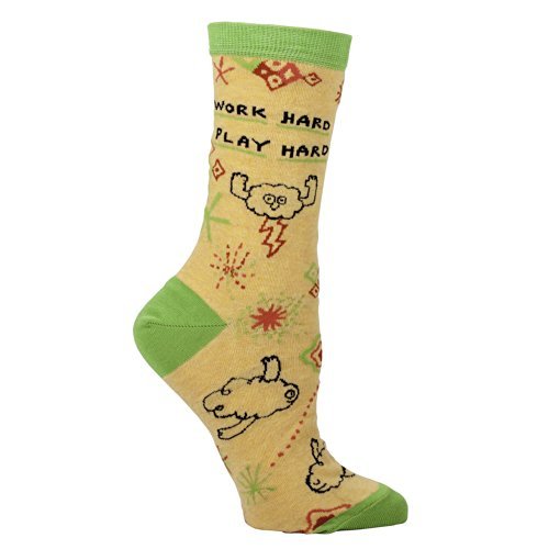 "Work Hard, Play Hard"/Ladies Crew Socks