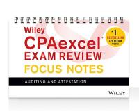 Wiley Wiley Cpaexcel Exam Review 2016 Focus Notes Auditing And Attestation 0011 Edition; 