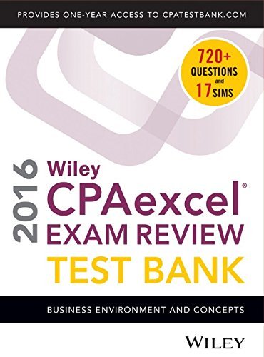 Wiley Wiley Cpaexcel Exam Review 2016 Focus Notes Business Environment And Concepts 0011 Edition; 