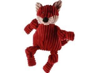 HuggleHounds Dog Toy - Plush Durable Knotties Fox