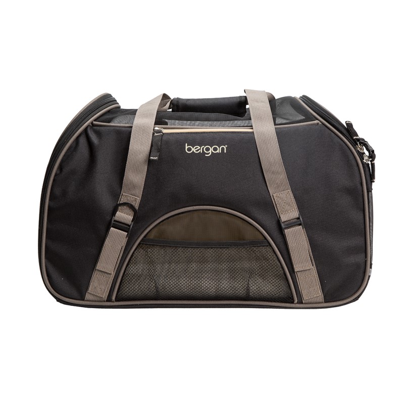 Bergan Comfort Carrier for Pets-Black with Grey