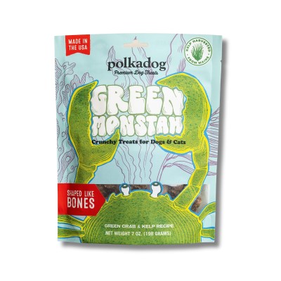 Polka Dog Green Monstah Bones, 7 oz