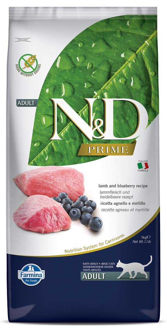 Farmina N&D Prime Dry Cat Kibble 11lb - Lamb & Blueberry