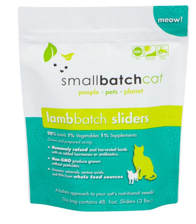 Smallbatch Raw Cat Food Lamb Sliders 3lb