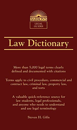 Steven H. Gifis Law Dictionary 0007 Edition; 