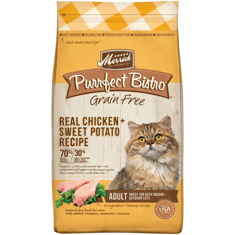 Merrick Purrfect Bistro Grain Free Real Chicken + Sweet Potato Recipe Dry Cat Food