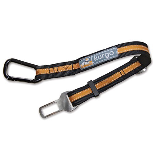 Kurgo Direct Seatbelt Tether - Orange & Black