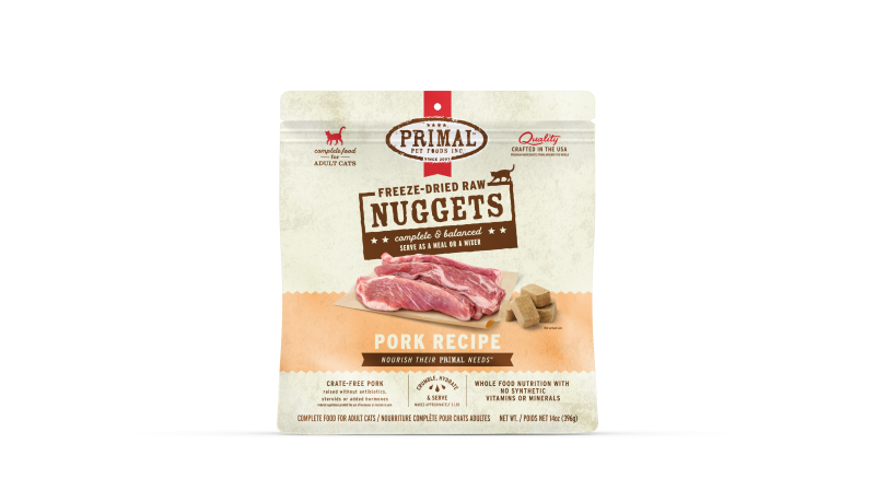 Primal Freeze-Dried Raw Pork Nuggets for Cats