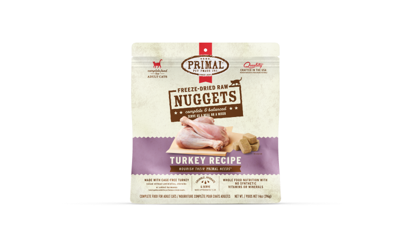Primal Feline Freeze-Dried Nuggets Turkey Recipe