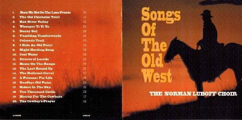 Norman Choir Luboff Songs Of The Old West 