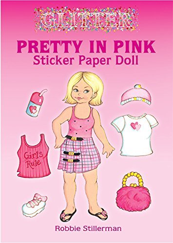 DOVER/GLITTER PRETTY N PINK STICKER PAPER DOLL