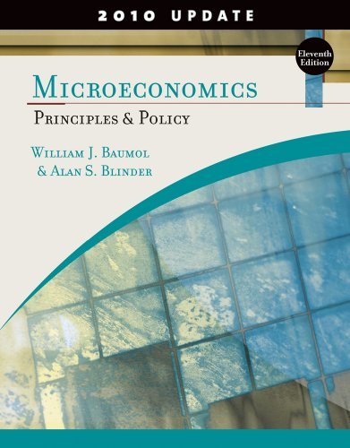William J. Baumol Microeconomics Principles And Policy Update 2010 Edition 0 Edition; 