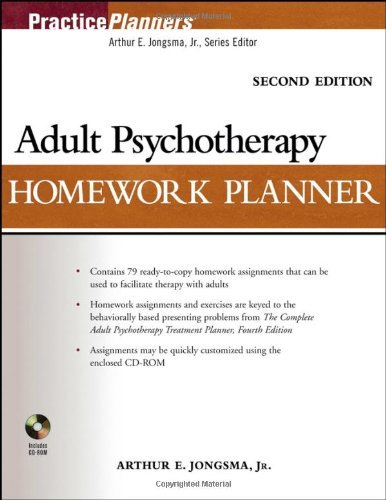 Jongsma Arthur E. Jr. Adult Psychotherapy Homework Planner [with Cdrom] 0002 Edition; 
