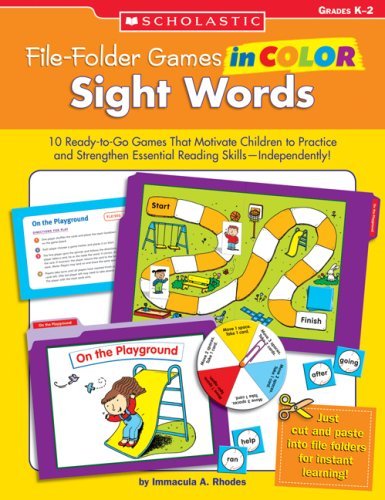 Immacula Rhodes File Folder Games In Color Sight Words 10 Ready To Go Games That Motivate C 