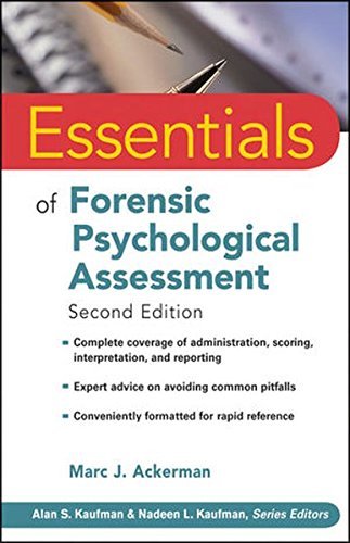 Marc J. Ackerman Essentials Of Forensic Psychological Assessment 0002 Edition; 
