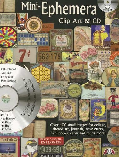Beth Cote Mini Ephemera Clip Art & CD Over 400 Small Images For Collage Altered Art J 