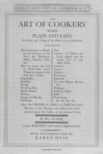 Hannah Glasse The Art Of Cookery Made Plain And Easy 
