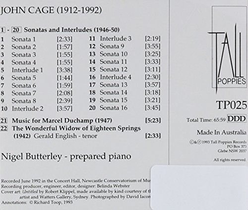John Cage/Sonatas & Interludes@Butterley*nigel (Pno)