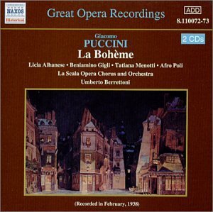 G. Puccini La Boheme Albanses Gigli Menotti Poli Berrettoni Scala Opera Orch 