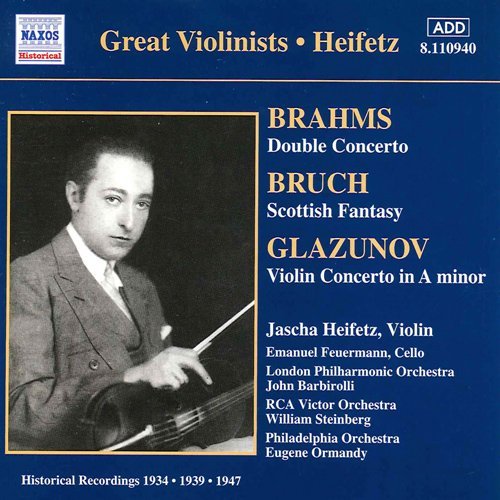 Jascha Heifetz Plays Brahms Bruch Glazunov Heifetz (vn) Feuermann (vc) Various 