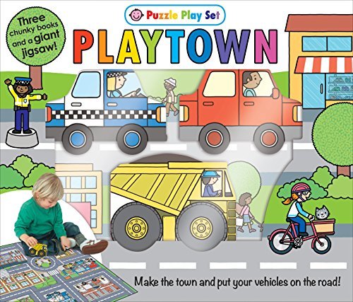Roger Priddy/Puzzle Play Set@ Playtown: Three Chunky Books and a Giant Jigsaw P