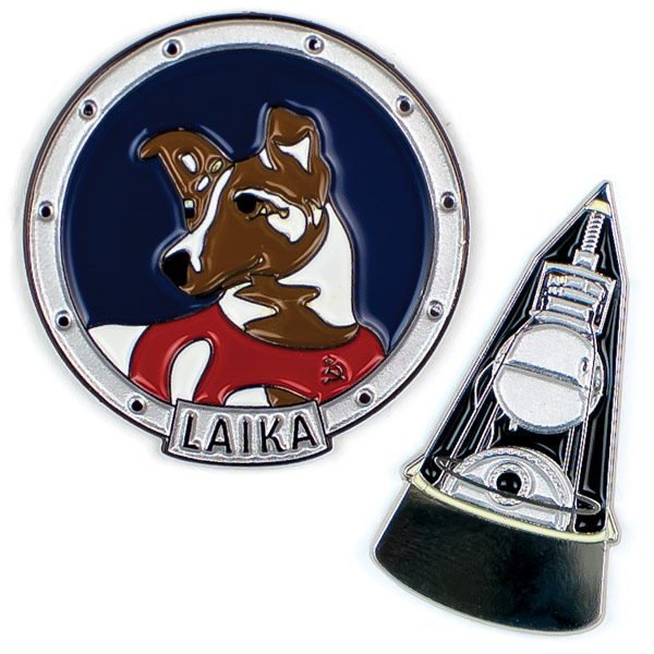 Enamel Pin Set/Laika + Sputnik 2
