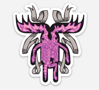 Sticker/Metal Moose (Pink)@Bull Moose Limited