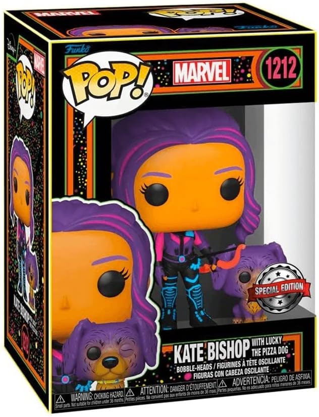 Funko Pop!/Hawkeye - Kate Bishop (With Lucky The Pizza Dog) (Blacklight)@#1212