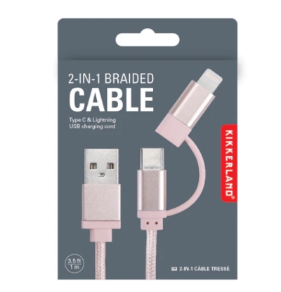 Accessory/2-N-1 Braided Cable Rose Gold