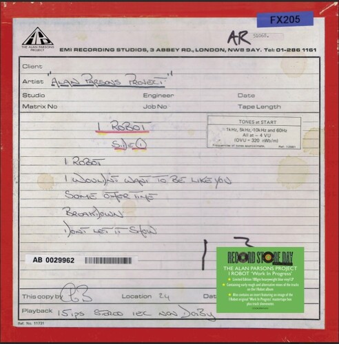 The Alan Parsons Project/I Robot (Work In Progress) (Blue Vinyl)@RSD Exclusive / Ltd. 2000 USA@180g