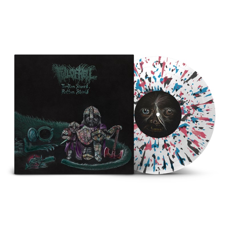 Full Of Hell/Broken Sword Rotten Shield (White w/ Black, Oxblood & Sea Blue Splatter Vinyl)