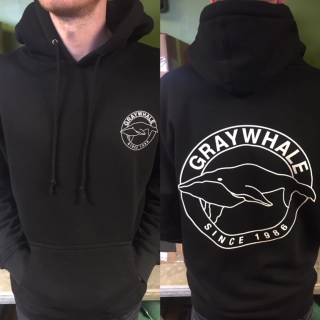 Graywhale/Hoodie Circle Logo Since 1986@Black@Large