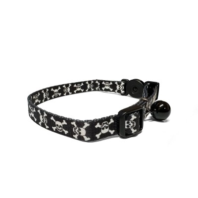 Hollywood Feed Safety Cat Collar with Bell - Skulls