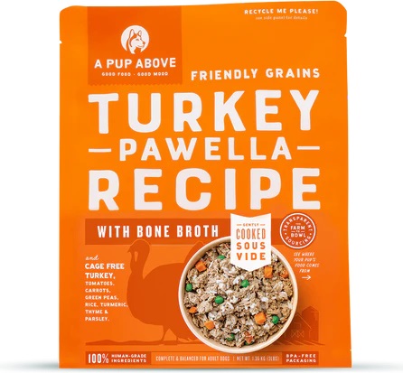A Pup Above Gently Cooked Dog Food - High Protein, Human Grade & Grain Friendly - Turkey Pawella Recipe