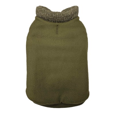 Fashion Pet Pet Sweater - Puffy Trim Olive Coat