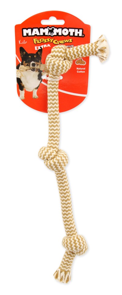 Mammoth Dog Toy - Peanut Butter Scented 3 Knot Rope