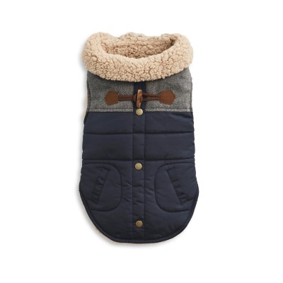 Hotel Doggy Pet Coat - India Ink with Sherpa Lining