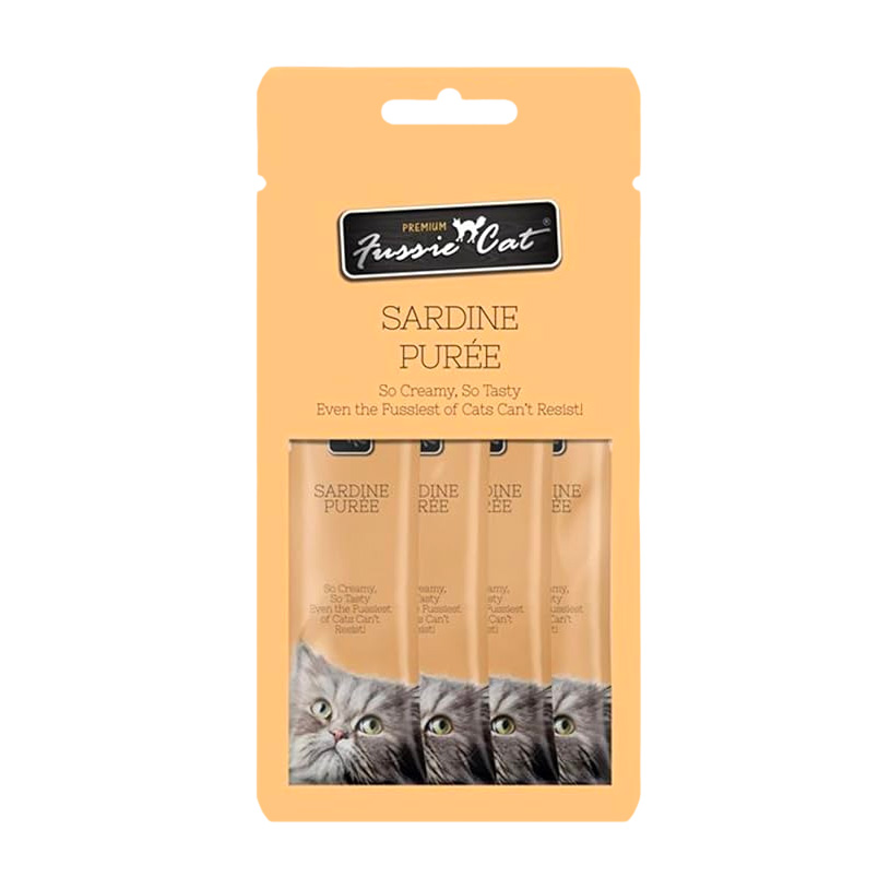 Fussie Cat Puree Cat Treat - Sardine-2.0 oz - 4 Pack