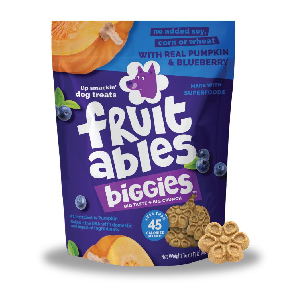 Fruitables - Biggies™ Dog Treat - Bold Flavor with Crunchy Texture & Natural Ingredients - Pumpkin & Blueberry