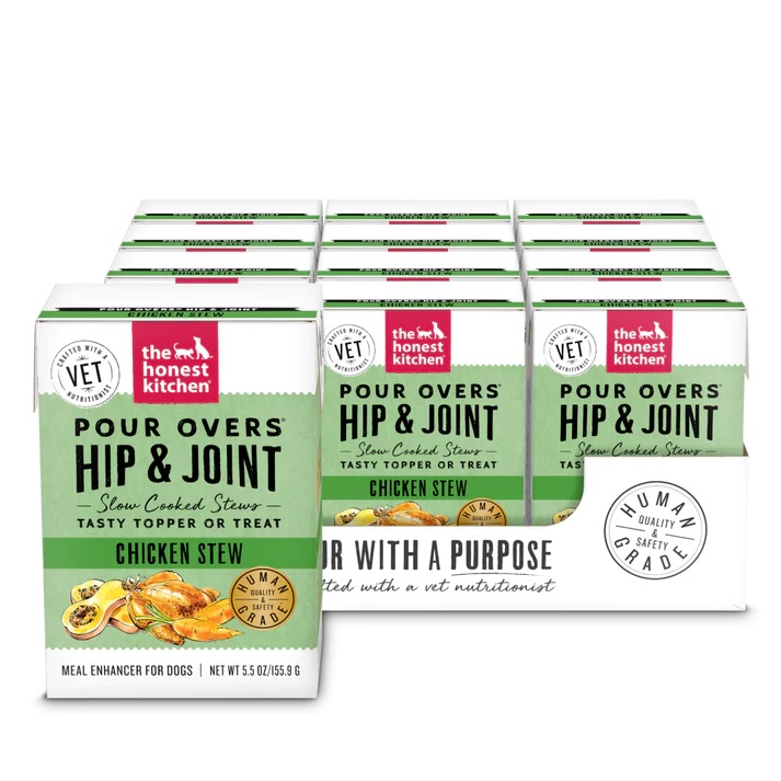 The Honest Kitchen Bone Broth POUR OVERS™ - Hip and Joint Chicken Stew-Case of 12
