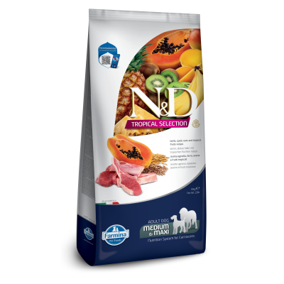 Farmina N&D Tropical Selection Dry Dog Food - Lamb, Spelt, Oats & Tropical Fruits Adult Medium & Maxi