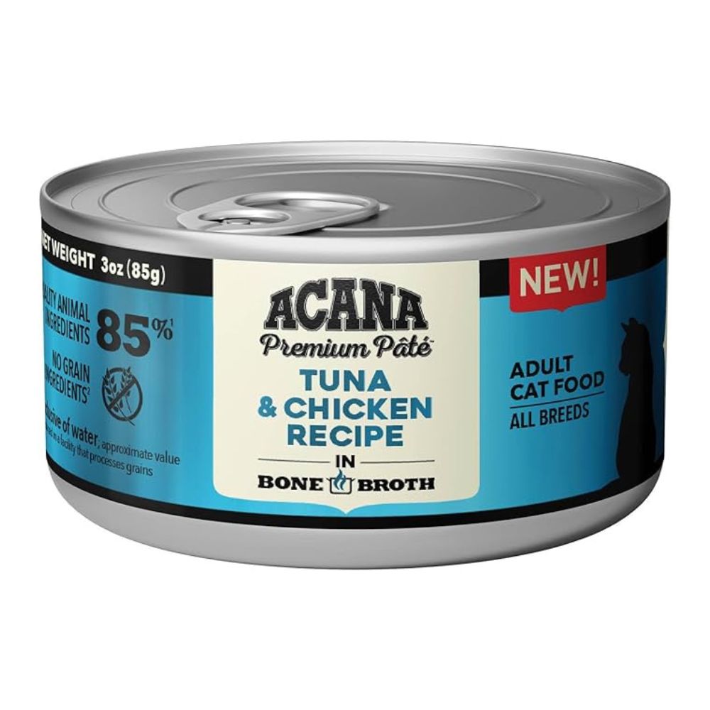 ACANA Premium Pâté Wet Cat Food - High Protein & Grain Free - Tuna & Chicken Recipe in Bone Broth-Case of 24