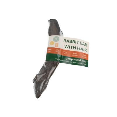 Purposeful Pup Rabbit Ear with Hair - Single Ingredient & High Protein Dog Treat-One Chew