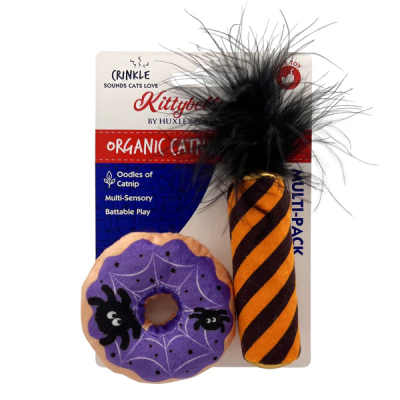Huxley & Kent Cat Toy - Spider Web Donut & Black Flame Candle-2pk