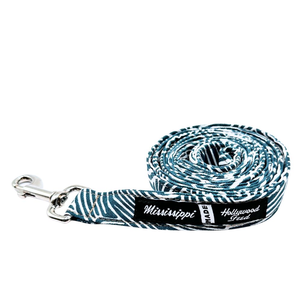- Durable Dog Leash – Soft Cotton & Heavy Duty Hardware - Teal Wave
